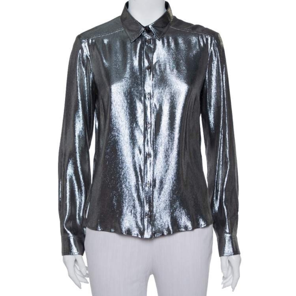 EUC Gucci Metallic Silk Lurex Shirt